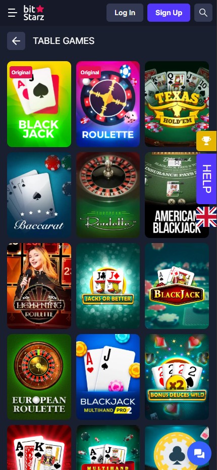 Bitstarz Casino mobile lobby