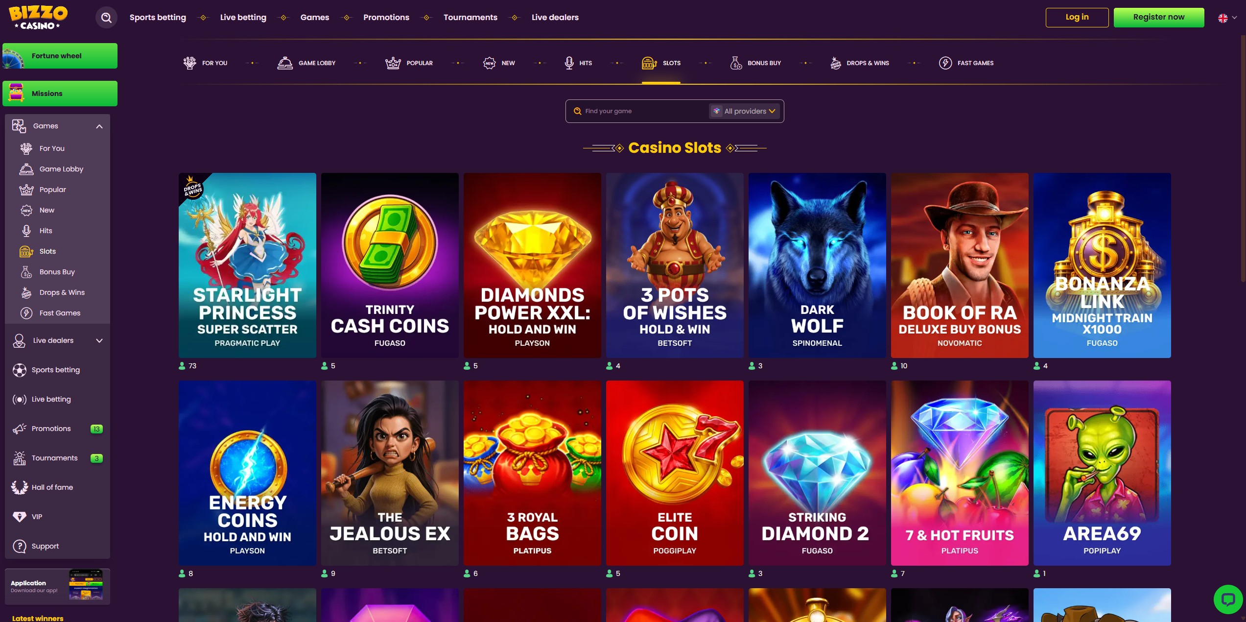 Bizzo Casino screenshot 2