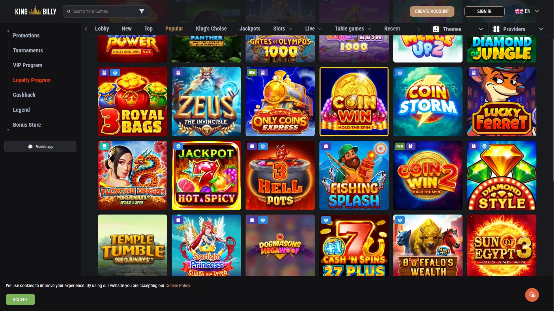 King Billy Casino screenshot 5