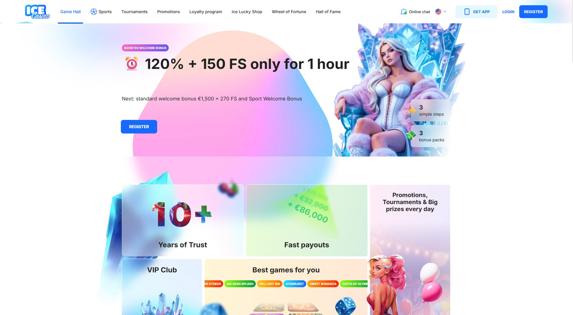 9. Ice Casino- Enostavna nastavitev spletne igralnice