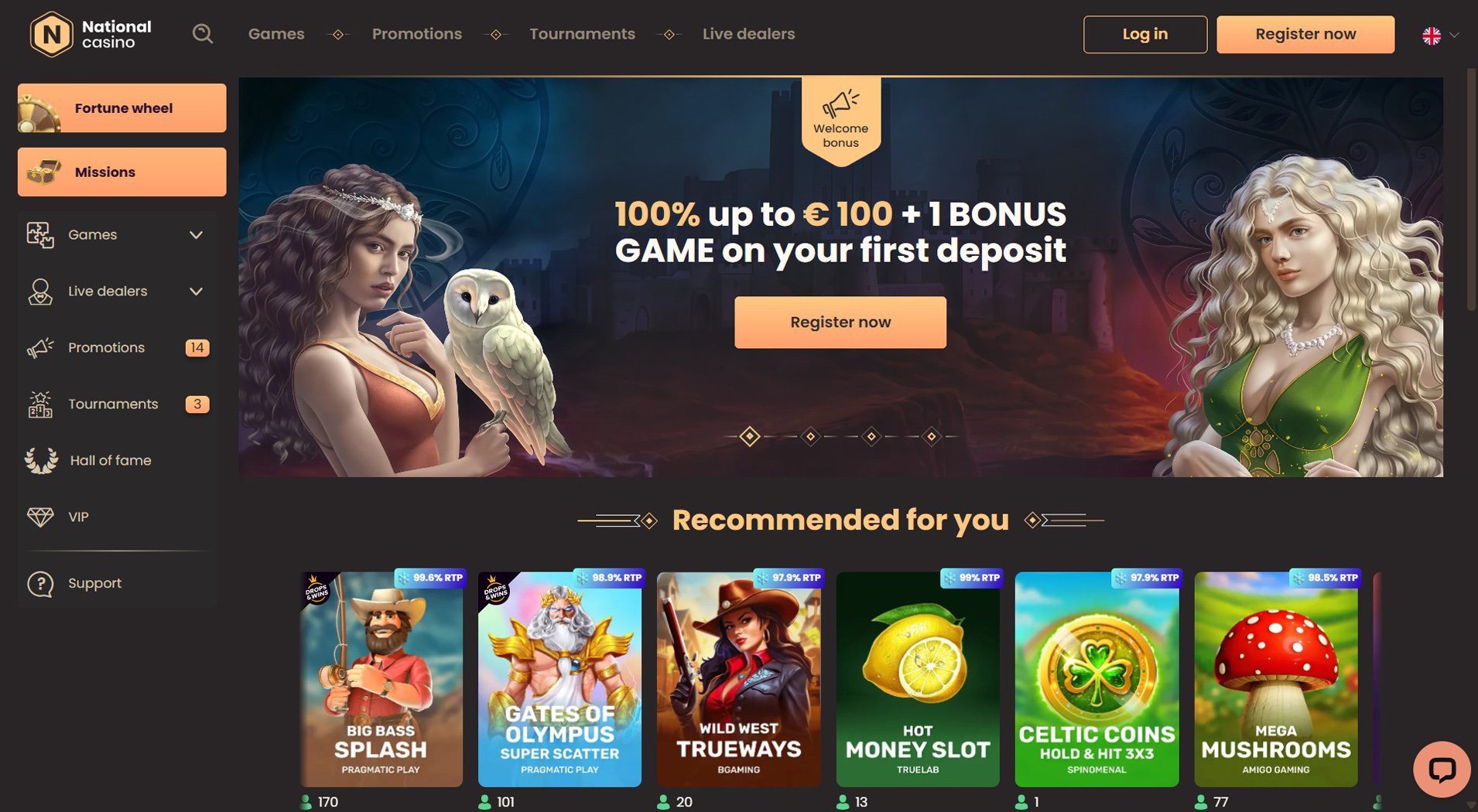 3. National Casino- Močna vrednost spletnega kazina